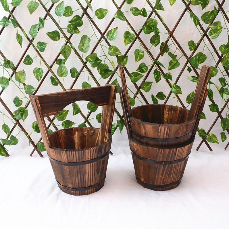 Charred wood succulent planter – corrosion-resistant spruce wood with breathable design | ideal for gardening at home and in the office