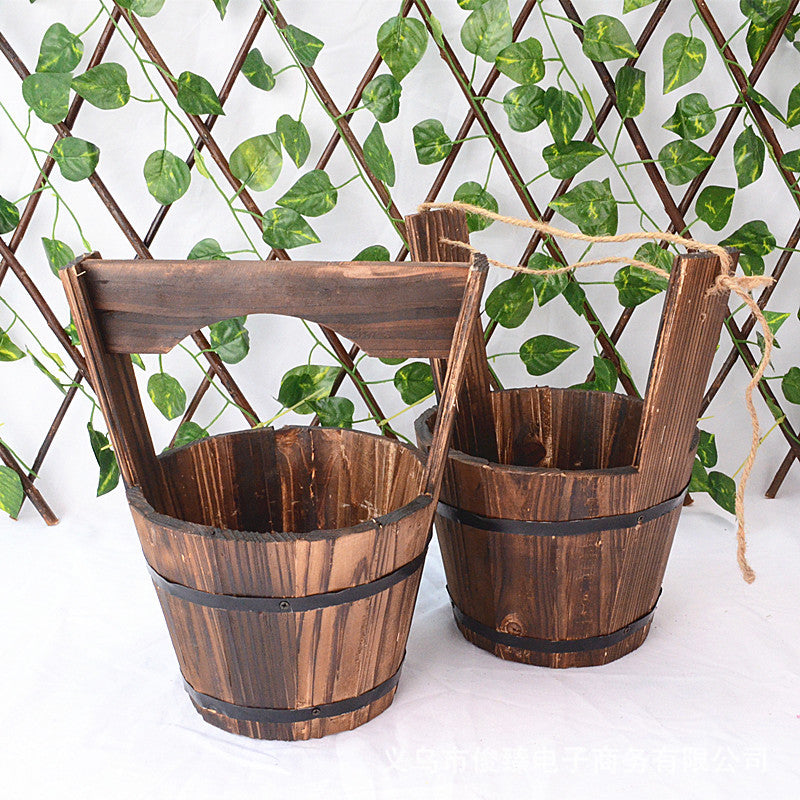 Charred wood succulent planter – corrosion-resistant spruce wood with breathable design | ideal for gardening at home and in the office