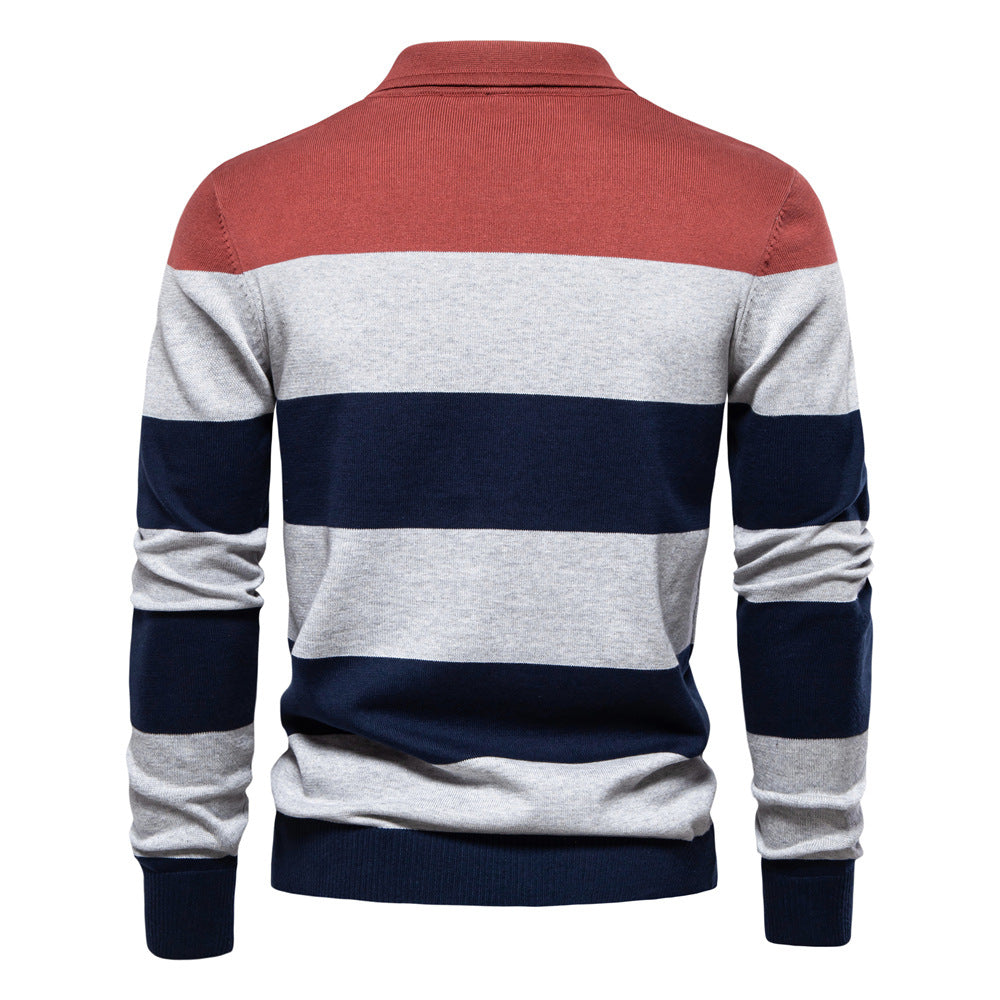 Men's long sleeve polo collar sweater | ideal for fall & winter