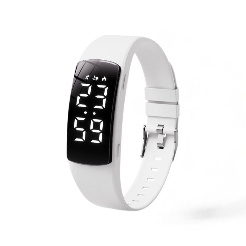 Waterproof vibrating alarm clock with led display and silicone band - ideal for electronic watches