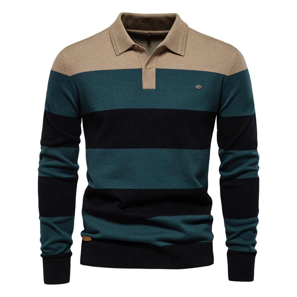 Men's long sleeve polo collar sweater | ideal for fall & winter