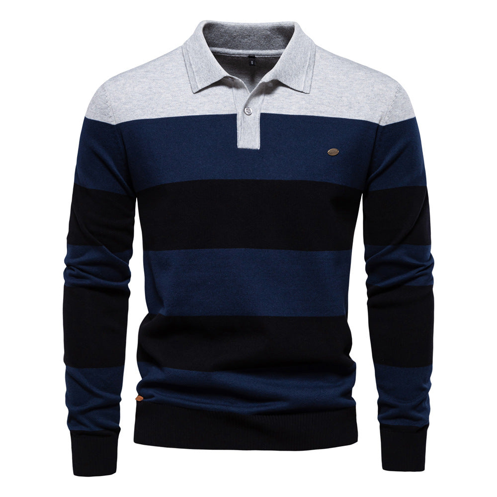 Men's long sleeve polo collar sweater | ideal for fall & winter