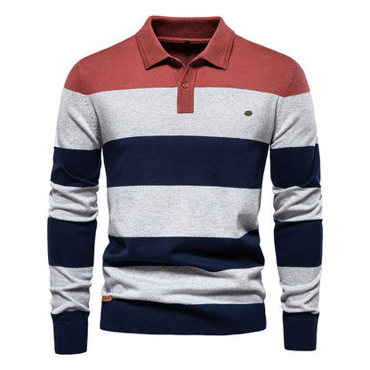 Men's long sleeve polo collar sweater | ideal for fall & winter