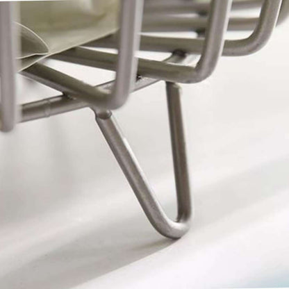 Metal wire storage basket – multifunctional iron organizer for home & office, ideal for desktop storage