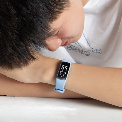 Waterproof vibrating alarm clock with led display and silicone band - ideal for electronic watches