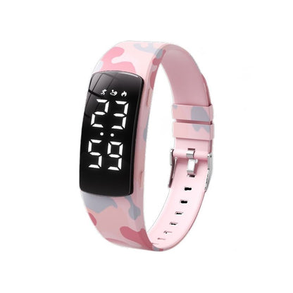 Waterproof vibrating alarm clock with led display and silicone band - ideal for electronic watches